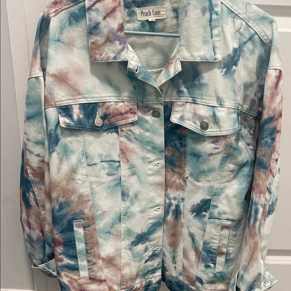 Peach Love California Women's Multicolor Jean Jacket